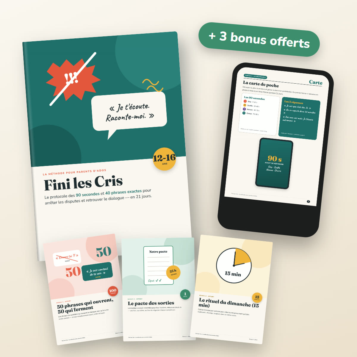 Fini les Cris : le guide, la carte de poche des 90 secondes et les 3 bonus